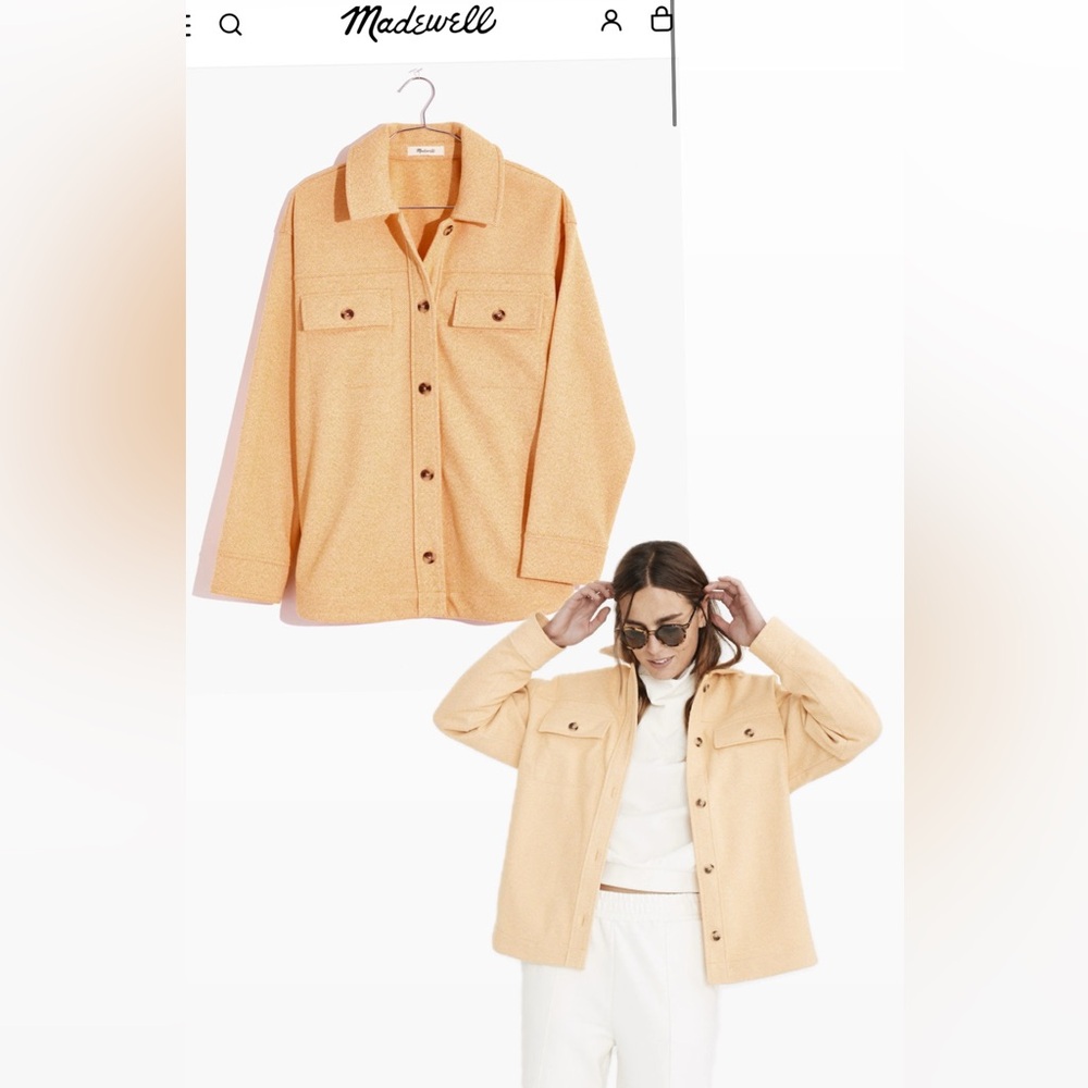 Brushed Herringbone Knit Shirt Jacket